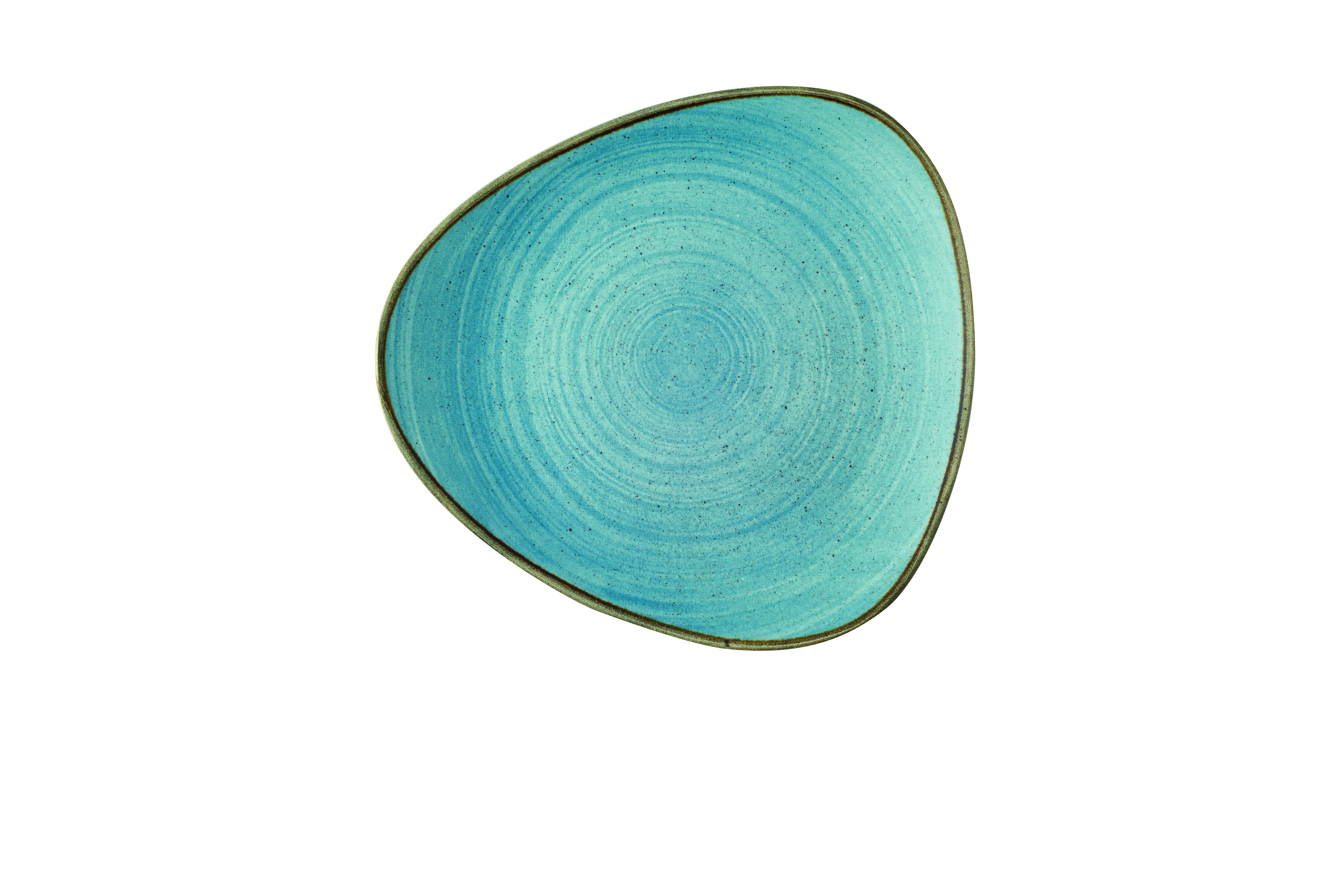 Teller flach dreieckig 22,9cm STONECAST RAW teal