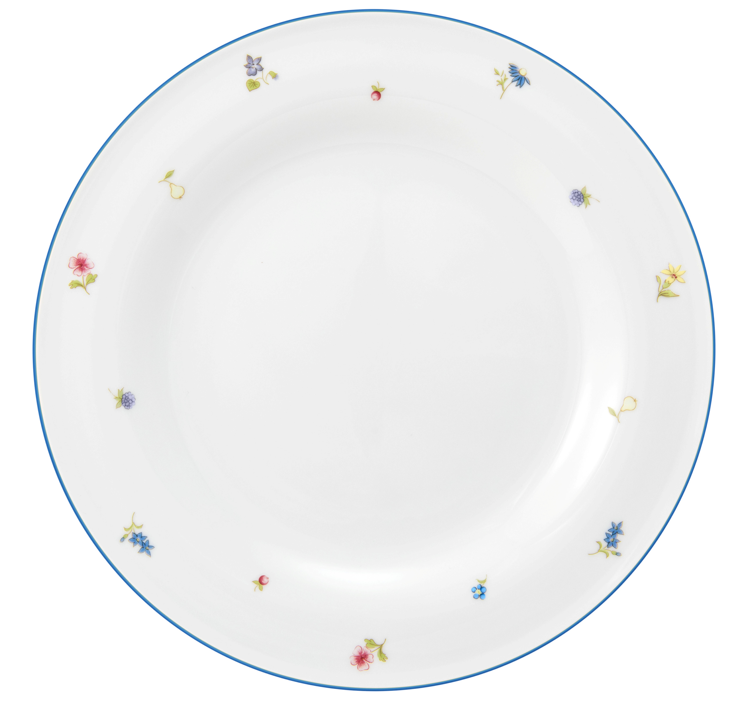 Teller rund flach 28cm COMMUNITY streublume blaue linie