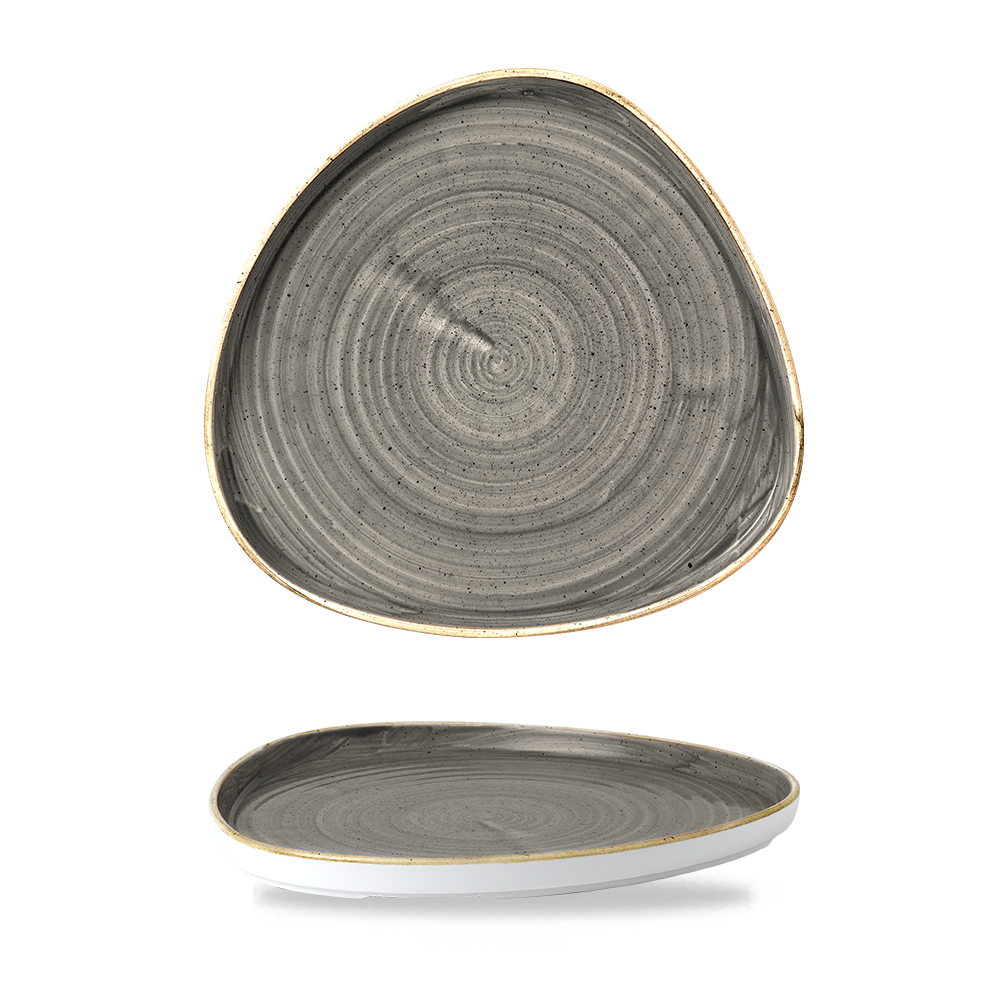 Teller dreieckig walled 26cm STONECAST grey