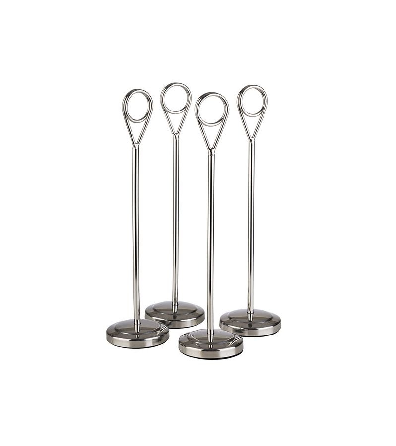 Kartenhalter, 4er Set Ø 5 cm, H: 20,5 cm hochglanzpoliert