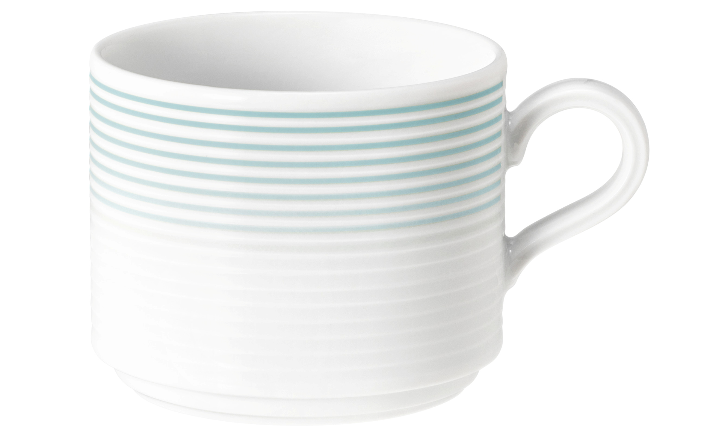 Milchkaffeetasse rund mit Relief 0,25l BLUES arktisblau