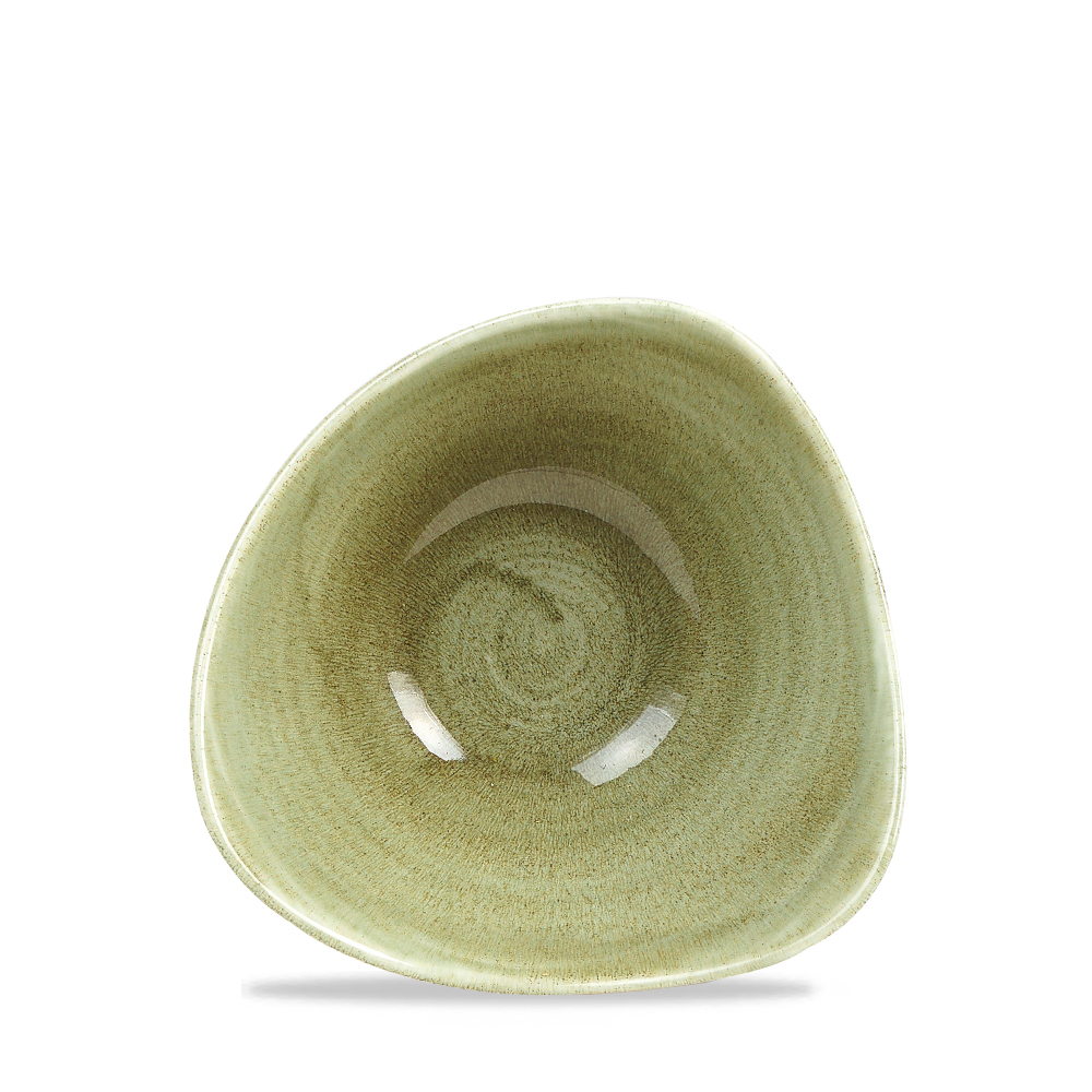 Schale dreieckig 15cm STONECAST PATINA burnished green