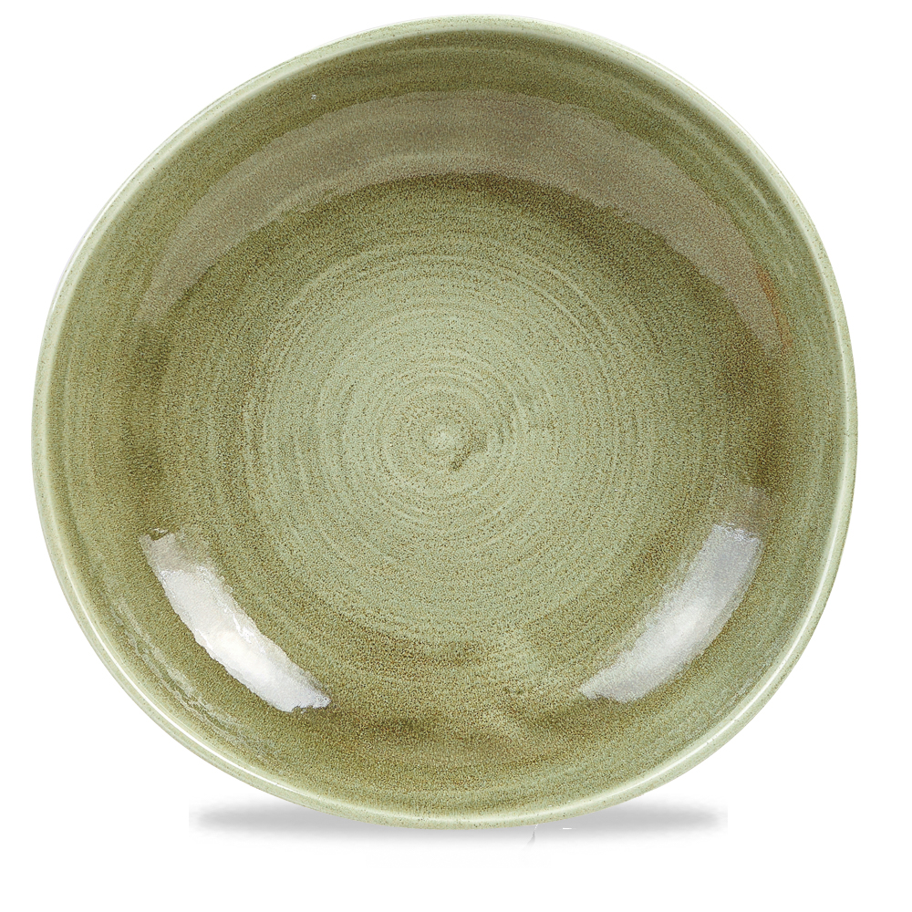 Teller flach Organic 29cm STONECAST PATINA burnished green