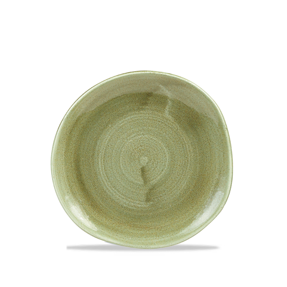Teller flach Organic 19cm STONECAST PATINA burnished green