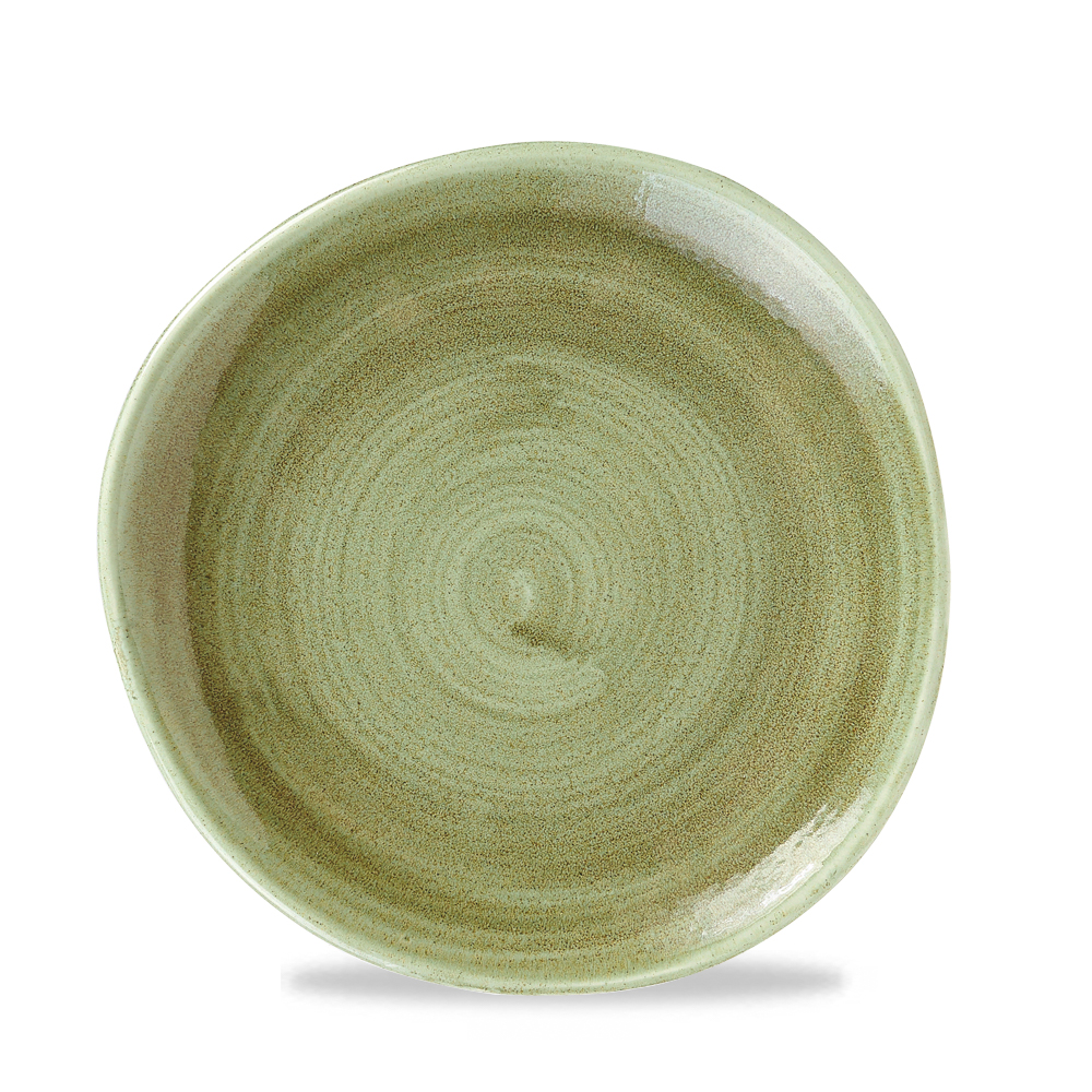 Teller flach Organic 21cm STONECAST PATINA burnished green