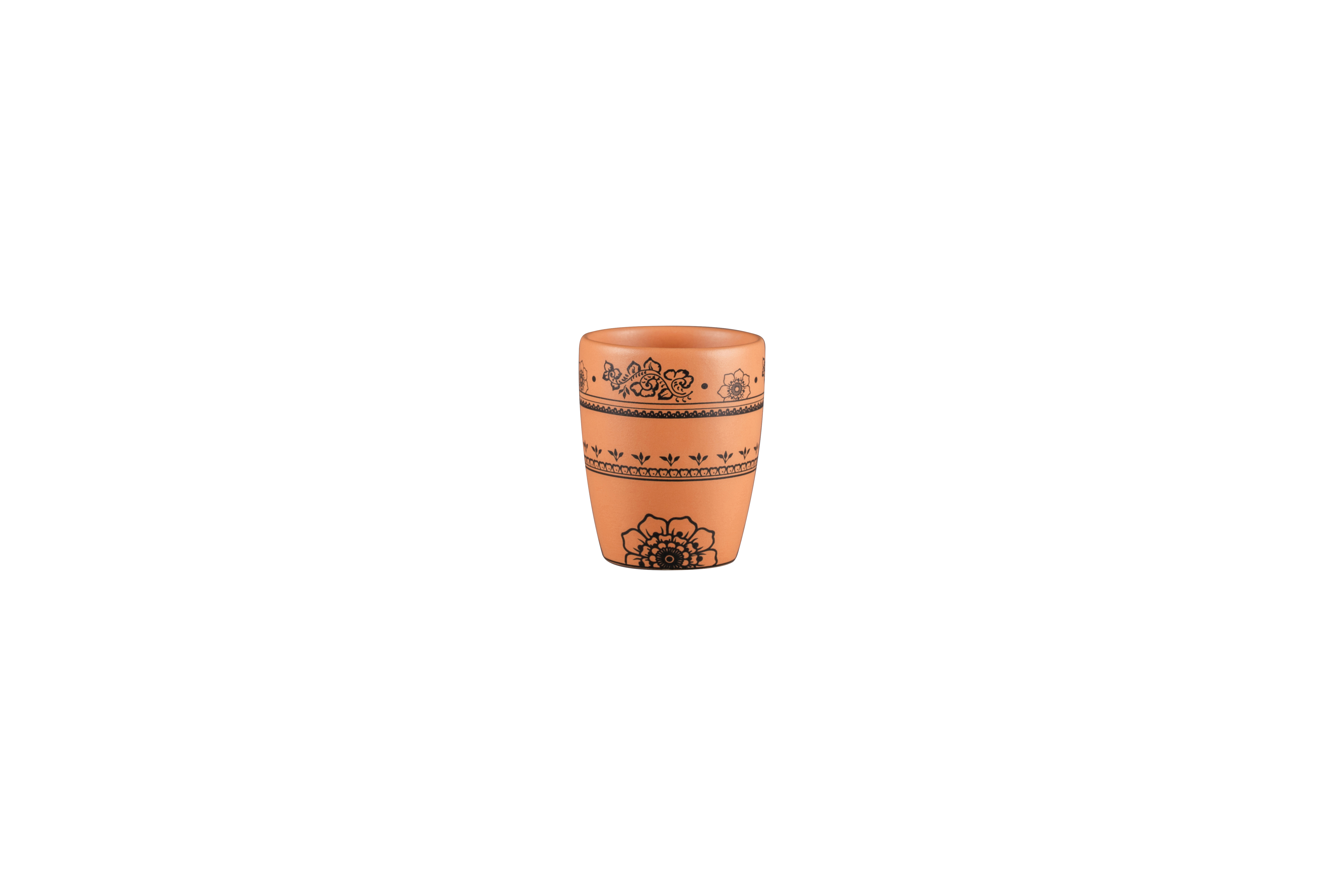 Kaffeetasse ohne Henkel Ø7cm H8,8cm 0,2L TERO ALEXANDRIA decorated terracotta