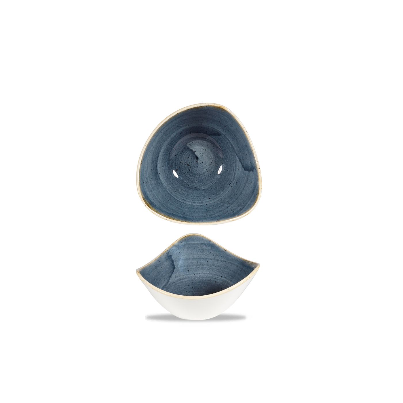 Schale dreieckig 23,8x16cm STONECAST blueberry halbtief