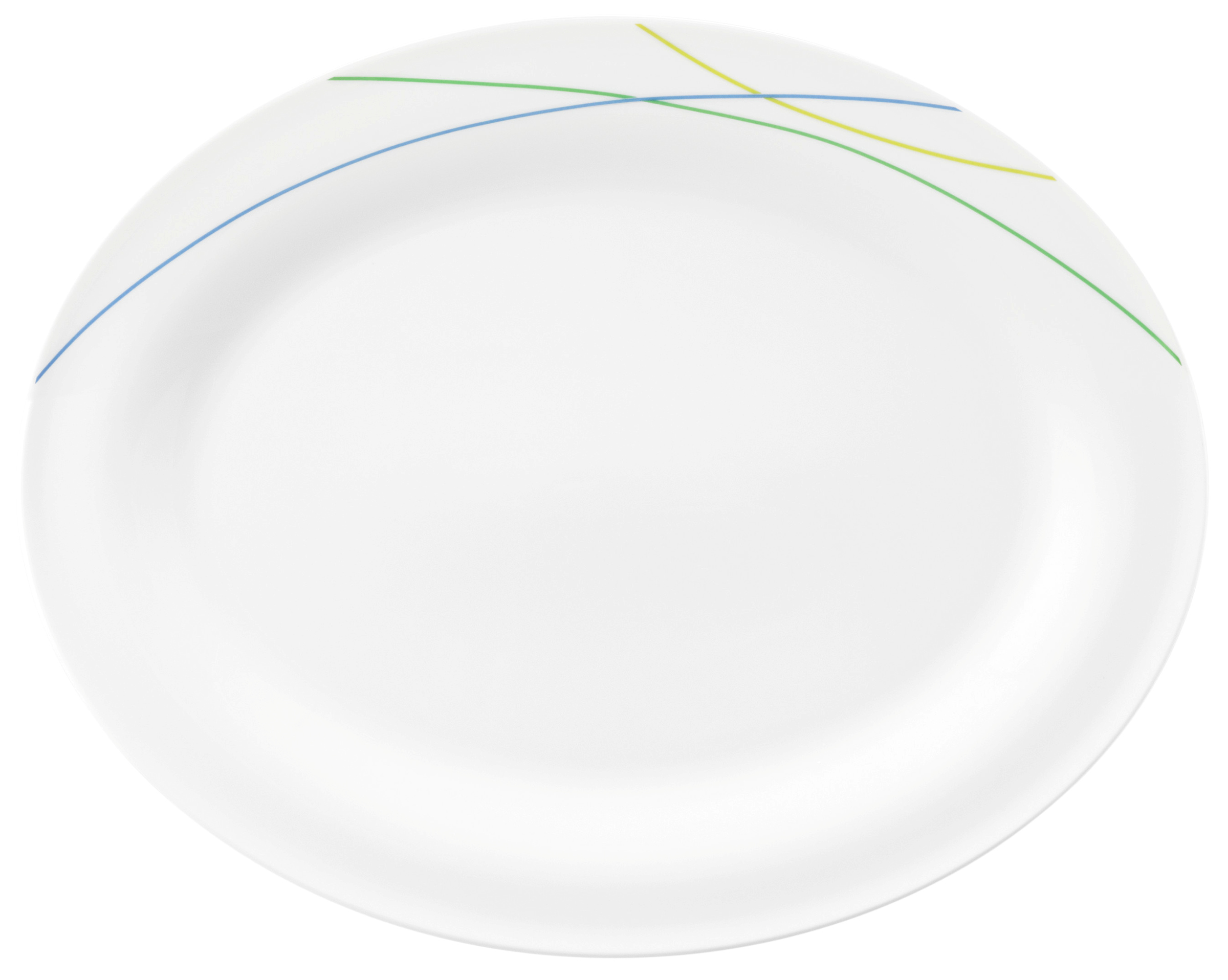 Platte oval oval 35cm COMMUNITY green line