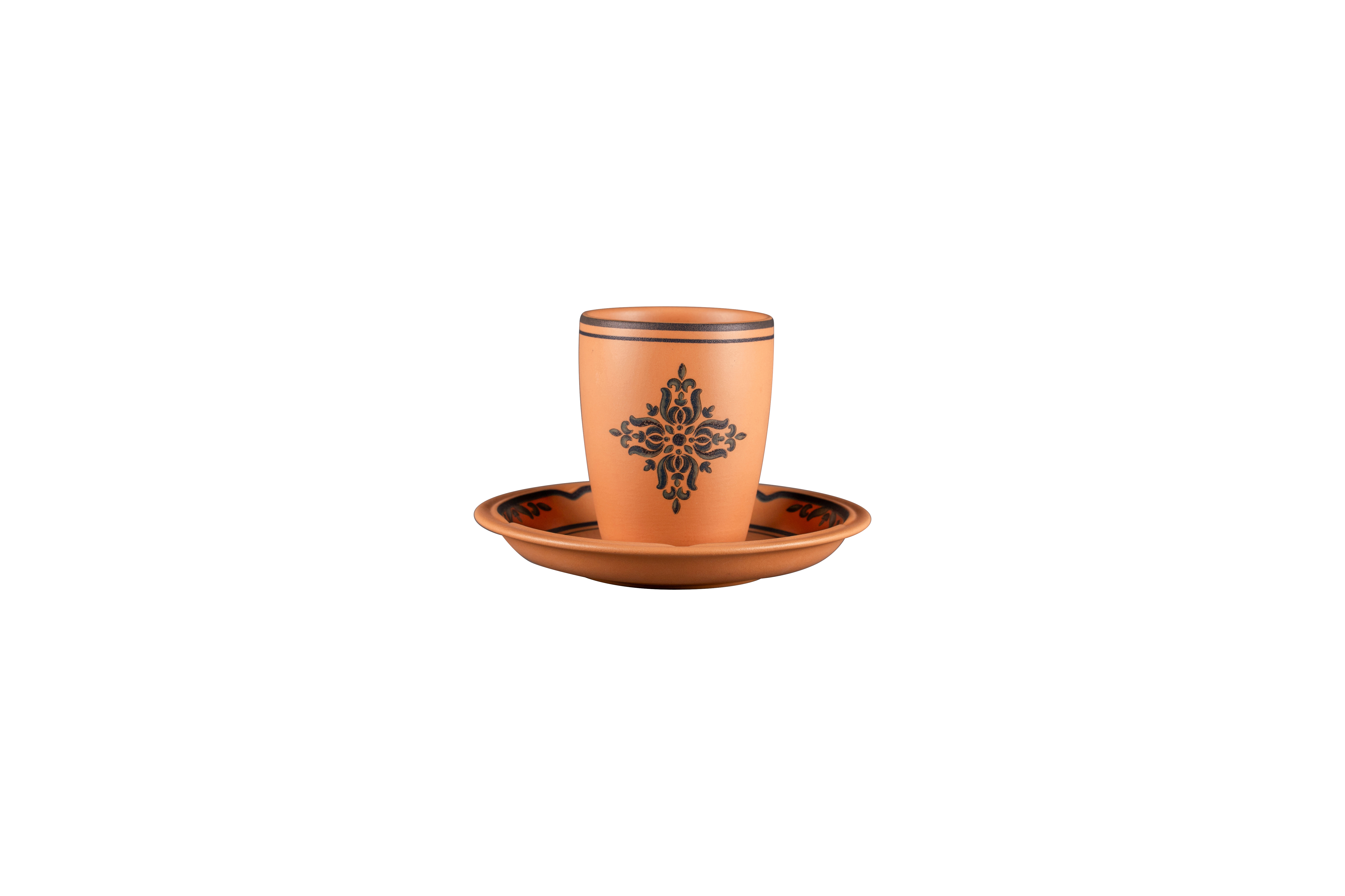 Kaffeetasse ohne Henkel Ø7,3cm H9,2cm 0,23L TERO OSTIA decorated terracotta